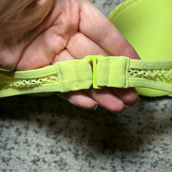 Victorias Secret Neon Yellow Mesh The Gorgeous Push Up Bikini Top & Bottoms Set - Picture 9 of 15